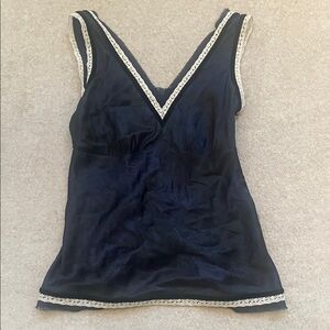 The Limited Navy Camisole with Cream Lace